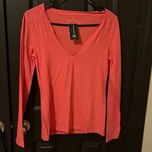 Red/Orange long sleeve shirt v-neck size S (brand new)